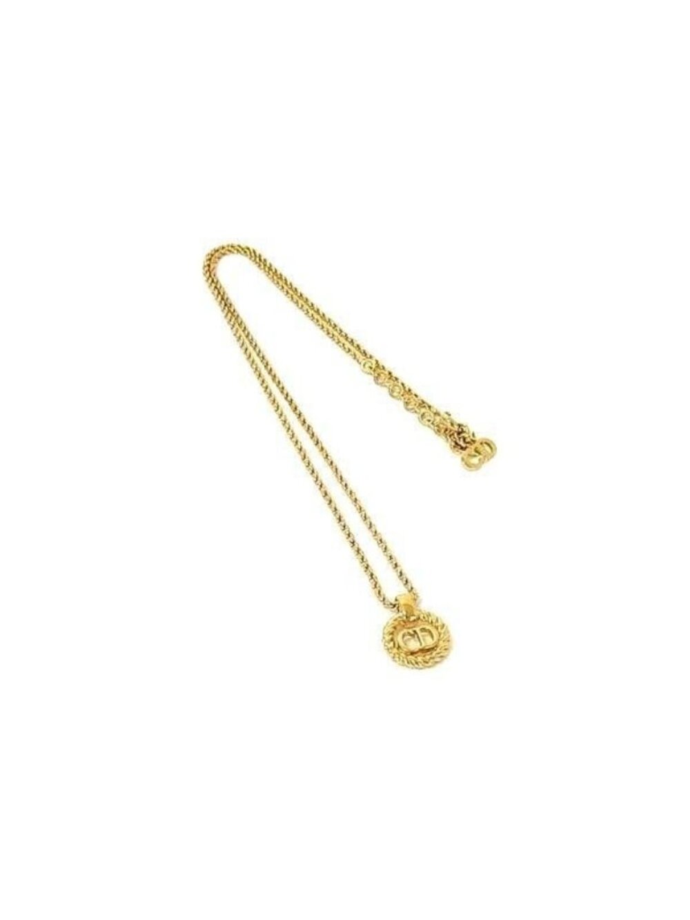 Dior Necklace CD Logo Gold Metal